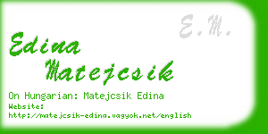 edina matejcsik business card